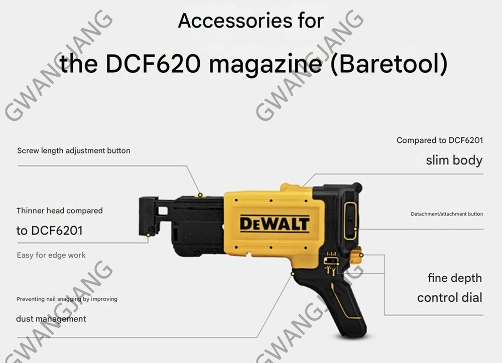 Dewalt DCF6202 Collated Drywall Screw Gun Attachment For DCF620 Bare Tool AA