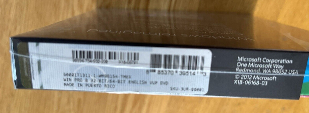 Microsoft Windows 8 Professional Upgrade 32Bit & 64Bit DVD MS WIN PRO =NEW=