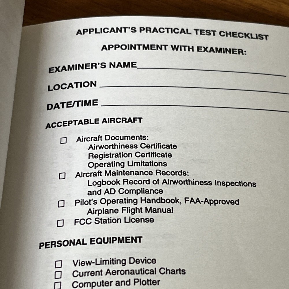 Jeppesen Private Pilot Practical Test Standards Airplane Singe Engine Land 1995