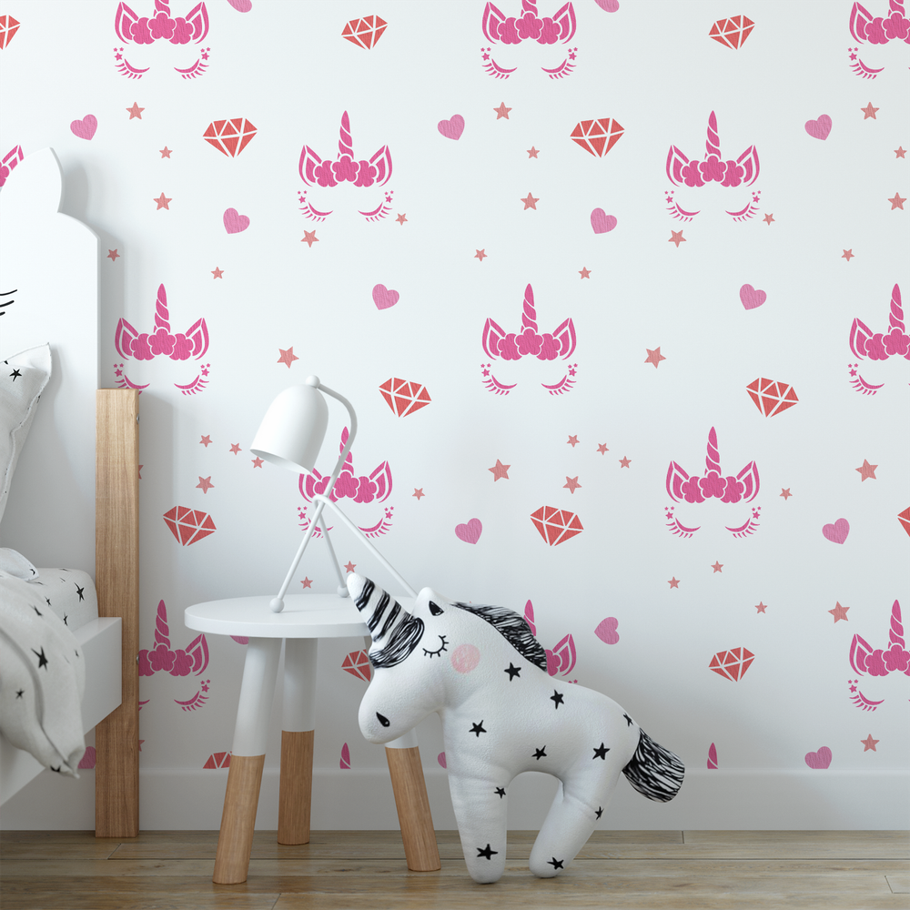 Unicorn Face Pattern Wall Stencil - Durable & Reusable Mylar Stencils