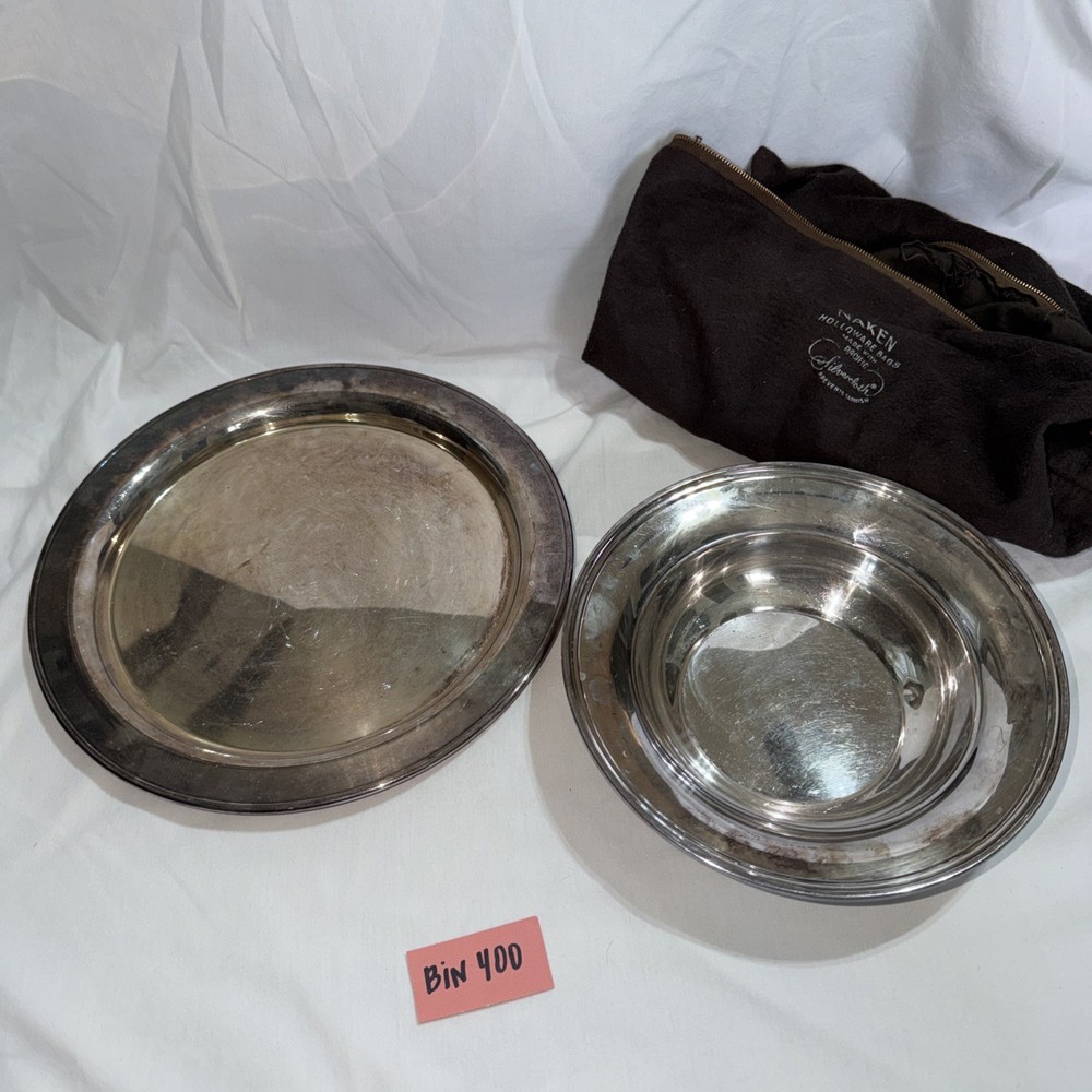 Silver WMA Roger’s Plate & Reed Barton silver bowl with bag