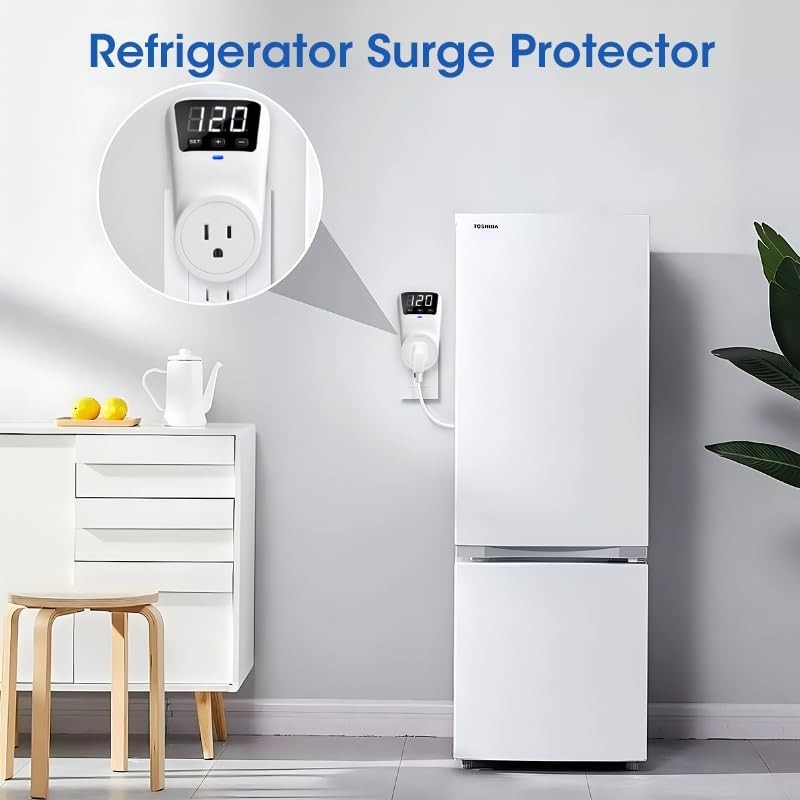 Fireproof Surge Protector Voltage Stabilizer - 15A, 1800J, Wall Mount, 2 Pack