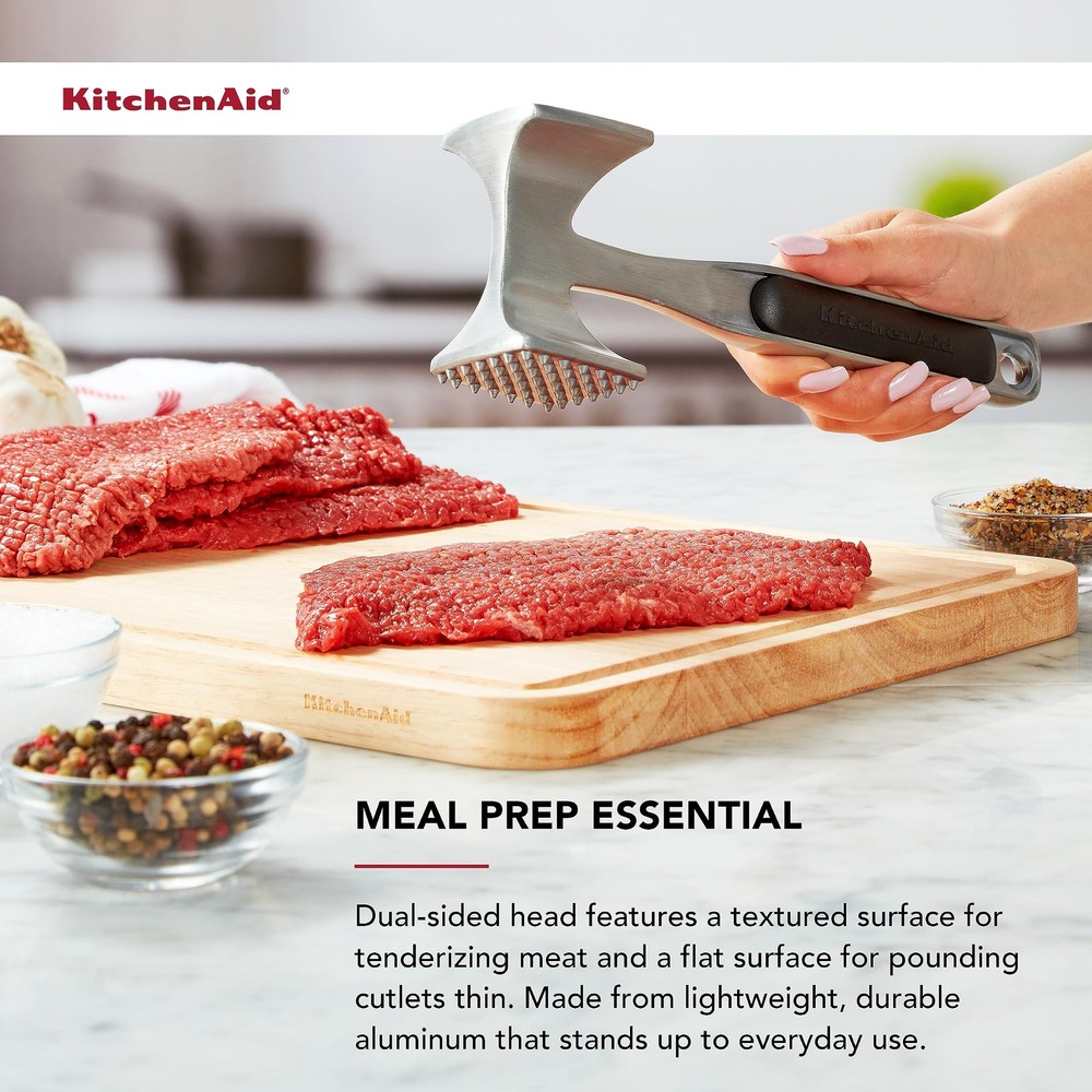 KitchenAid Gourmet Multi Sided Meat Tenderizer for Pounding One Size, Black