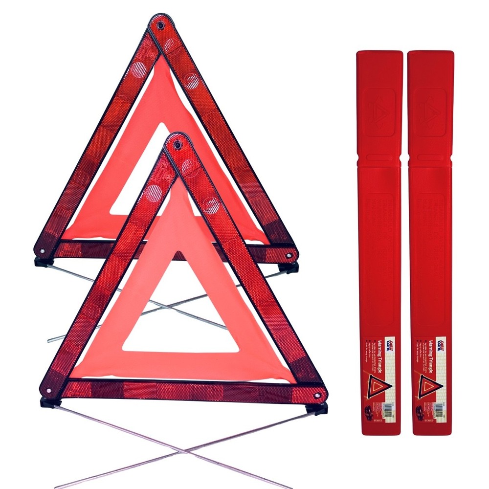 2 x Warning Triangle Reflective Road Emergency Breakdown Safety Hazard Folding