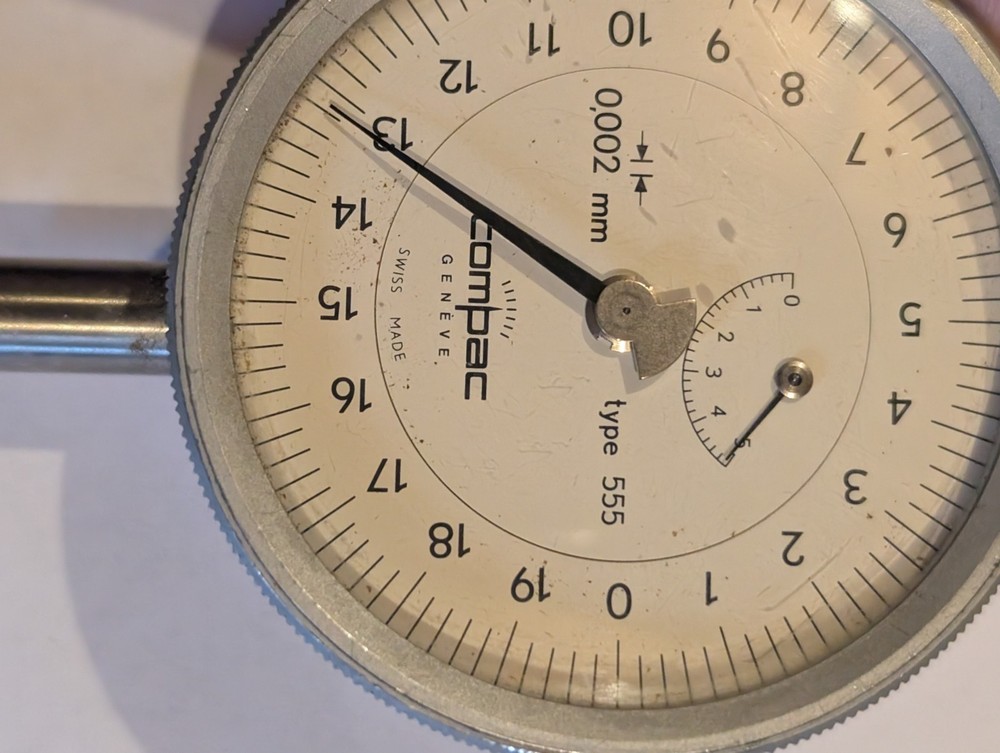 *Untested* Compac Geneve Type 555 Precision Dial Indicator 0.002 mm Swiss Made