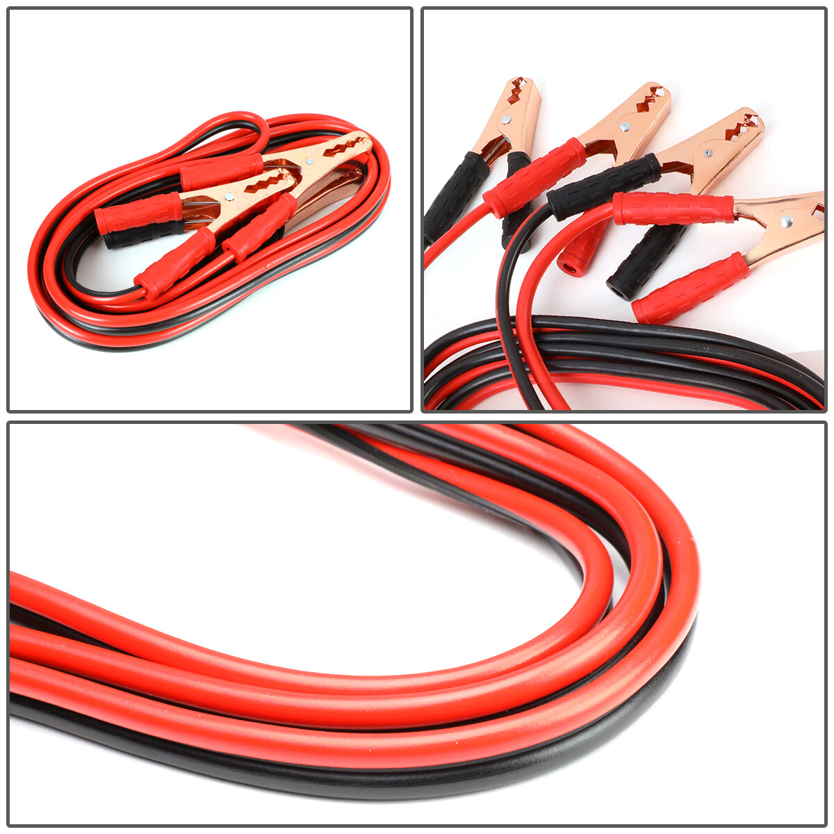 HEAVY DUTY 10 GAUGE 12 FT BATTERY BOOSTER CABLE EMERGENCY POWER JUMPER 200 AMP