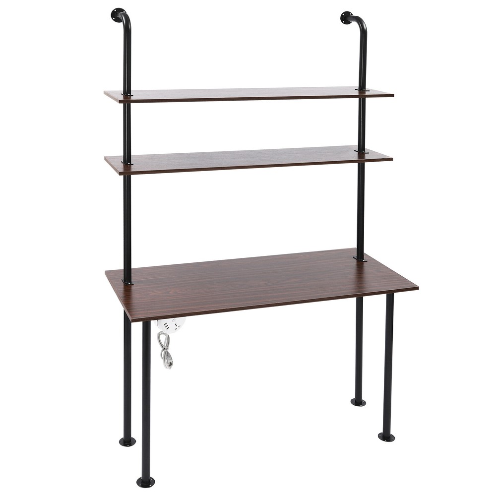 3 Tiers Wall Mount Computer Writing Table Wall Mounted Desk Wall Organizer
