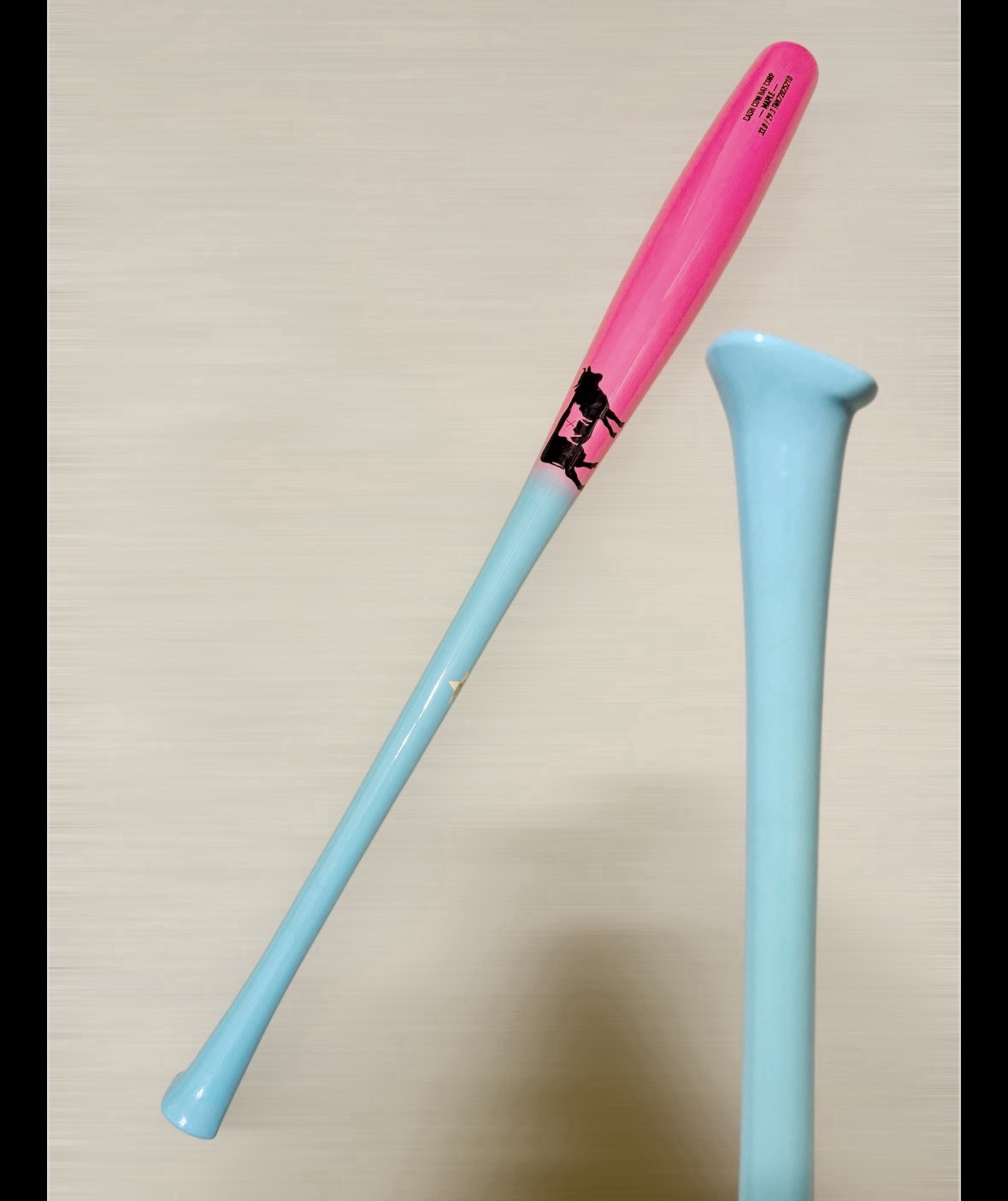 TANK Hybrid Handle Torpedo Maple Wood Baseball Bat 33in 29.3oz. Blue / Neon Pink