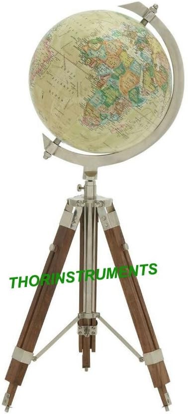 Vintage Nautical World Globe Tabletop Decor with Stand