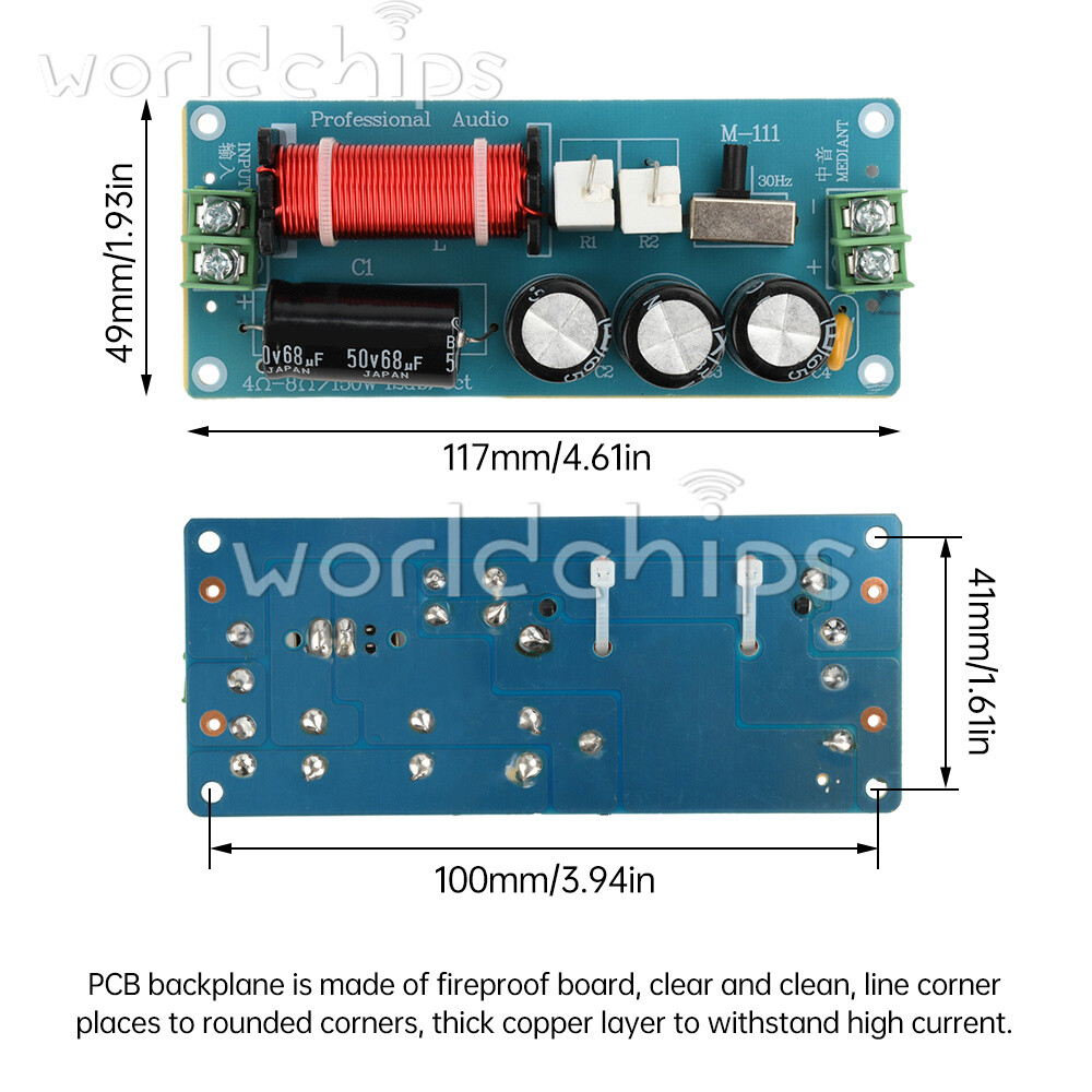 150W 750-2000Hz Midrange Frequency Divider Audio Crossover For HiFi Amplifier