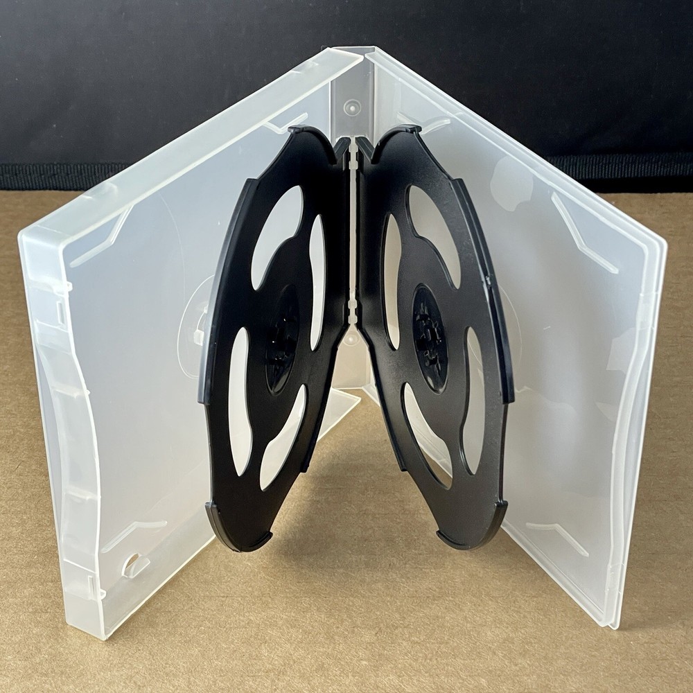 1-PC Clear 6-DISC CD / DVD Poly Case, Easy Release CD Media Organization Durable
