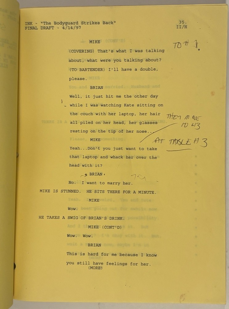 TED DANSON INK TV SCRIPT 1997 ANNOTATED “Bodyguard Strikes Back” Harry Hamlin