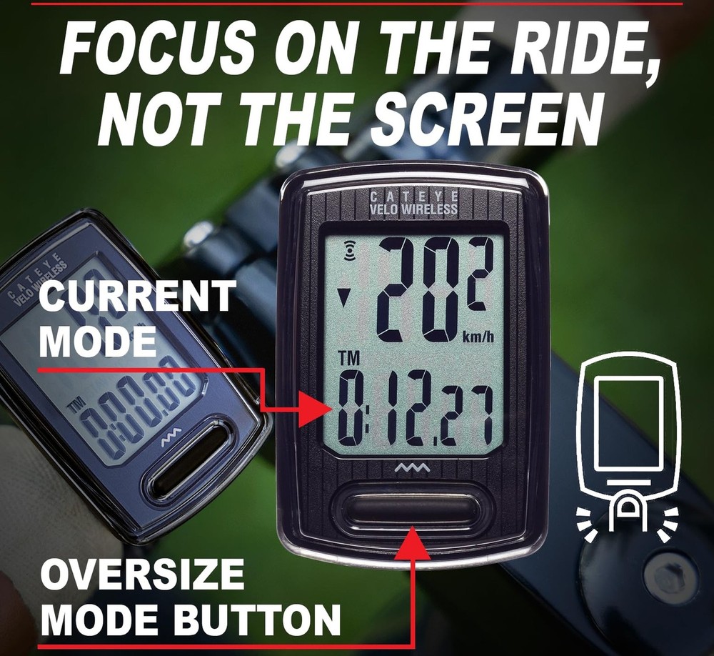 CATEYE Velo Wireless Bike Computer – Analog Speedometer & Odometer with Ca