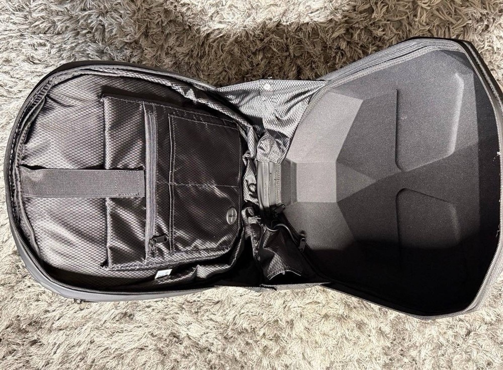 Motorcycle black carbon style Backpack,with LED eyes,app Control
