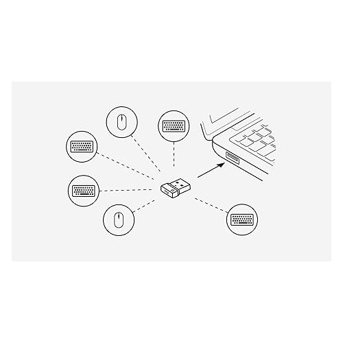 Logitech Bolt USB A Receiver Wireless Adapter for Keyboard Mouse Laptop Graphite