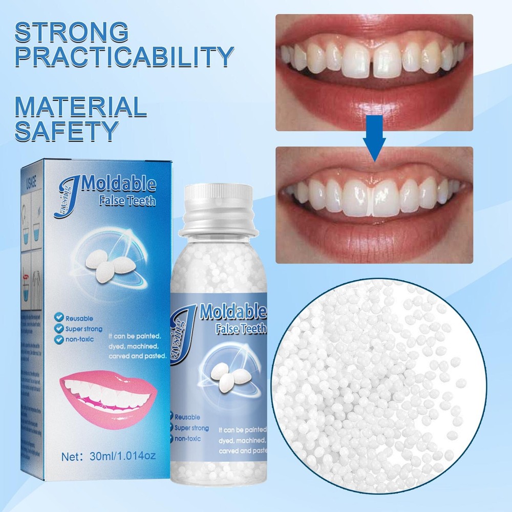 3×Resin False Teeth Solid Glue Temporary Tooth Repair Moldable Teeth Gap Denture