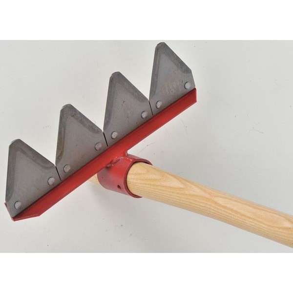 Council Tool Lw12-60 12 In Steel Fire Rake, 4 Tines, 60 In L Wood Handle