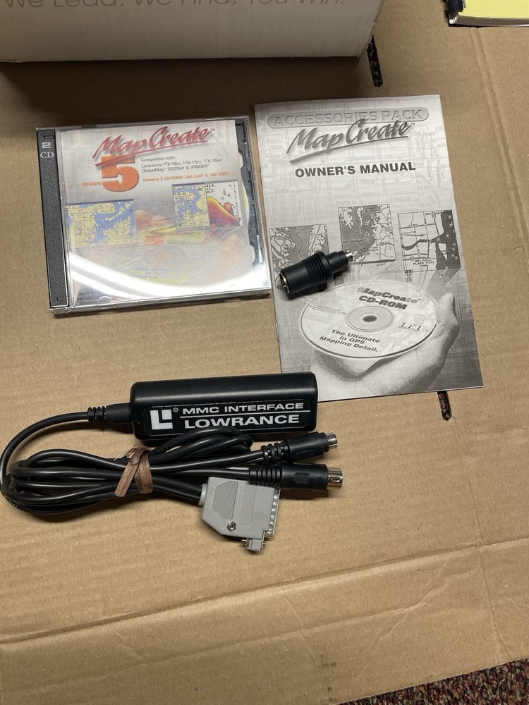 Lowrance MMC Interface Cable & Adapter Connector Plus map Create 5 CD