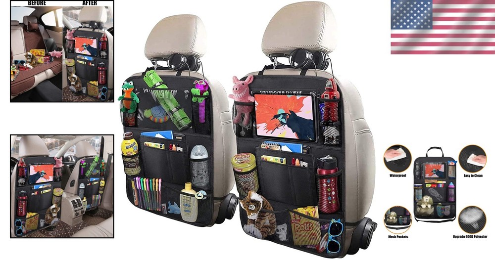 Versatile Car Backseat Organizer with Waterproof Material & Quick-Release Straps