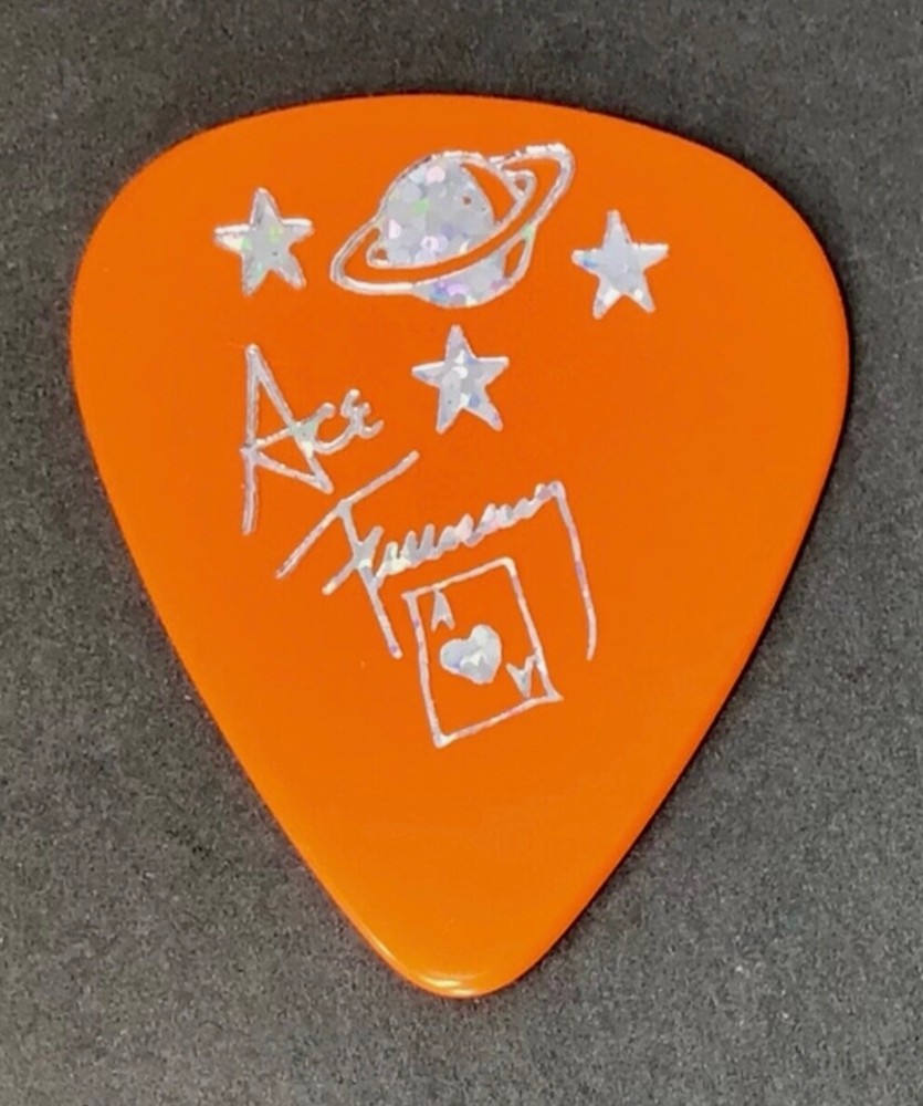 Rare KISS Ace Frehley Farewell tour orange guitar pick - Detroit Rock City 5/24