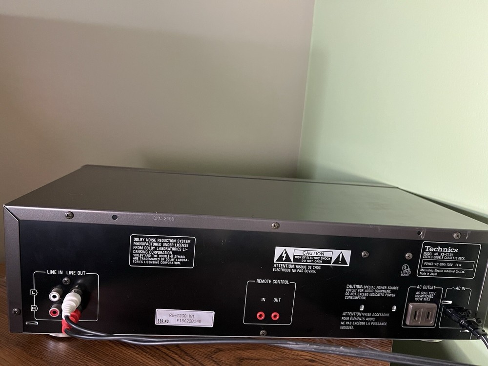 Vintage Technics Model NO. RS-T230 Stereo Double Cassette Deck