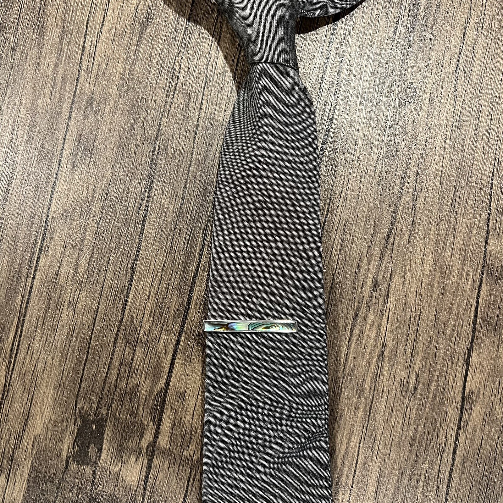 Abalone Tie Clip Men Birthday Wedding Gift Tie Bar With Box