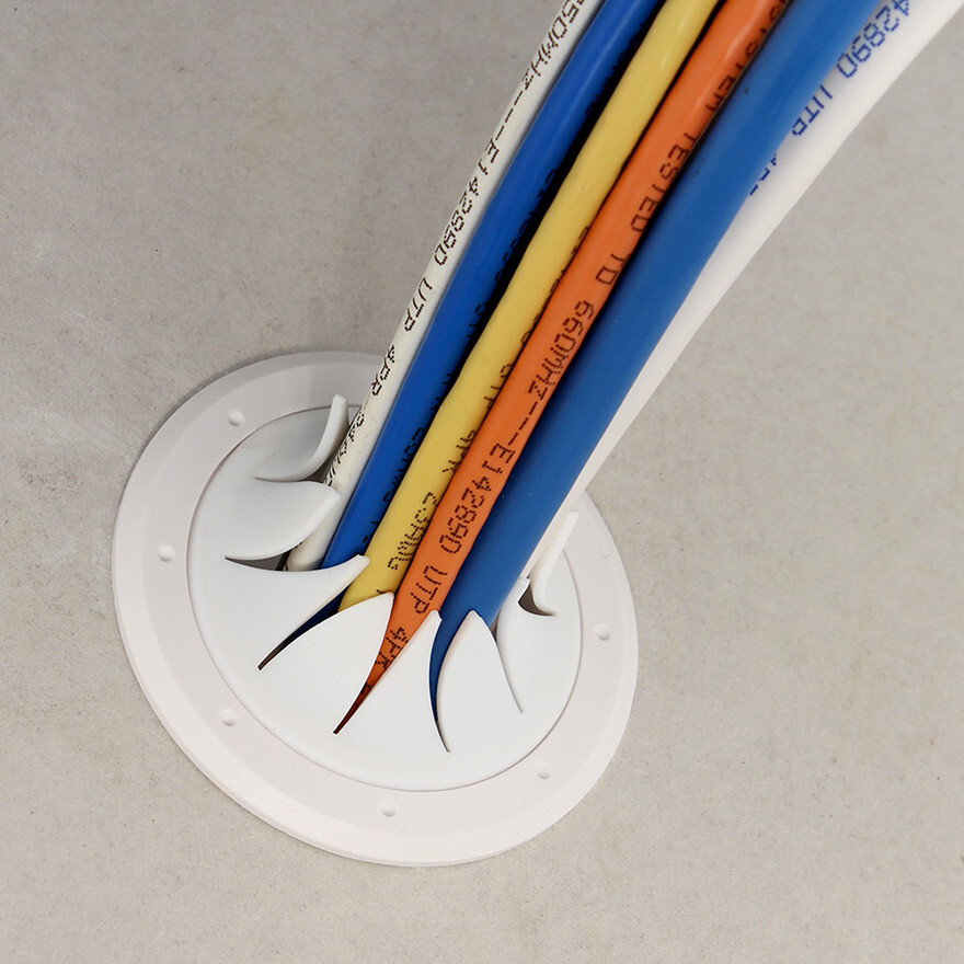 Construct Pro Speedy'Z Spring-Lock 2" Cable Pass Through Port Grommet White Each
