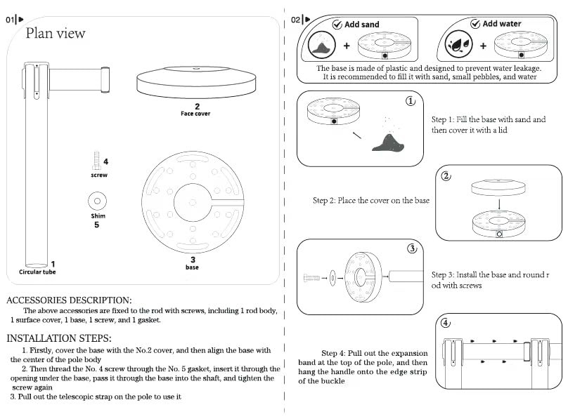 Crowd Control Stanchions, Stanchion Queue Post with Retractable Belts 6.5Ft, Eas