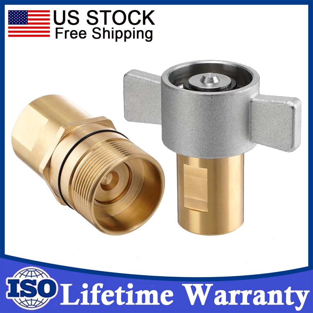 1" NPT Wet Line Wing Nut Hydraulic Quick Disconnect Brass Coupler/Coupling Set