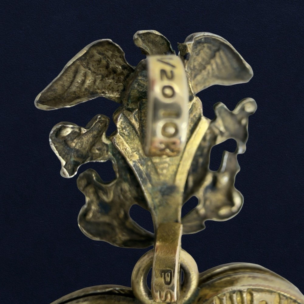 WWII Air Force Navy 10K G.F GOLD Sweetheart Heart LOCKET Pendant Watch Charm Fob