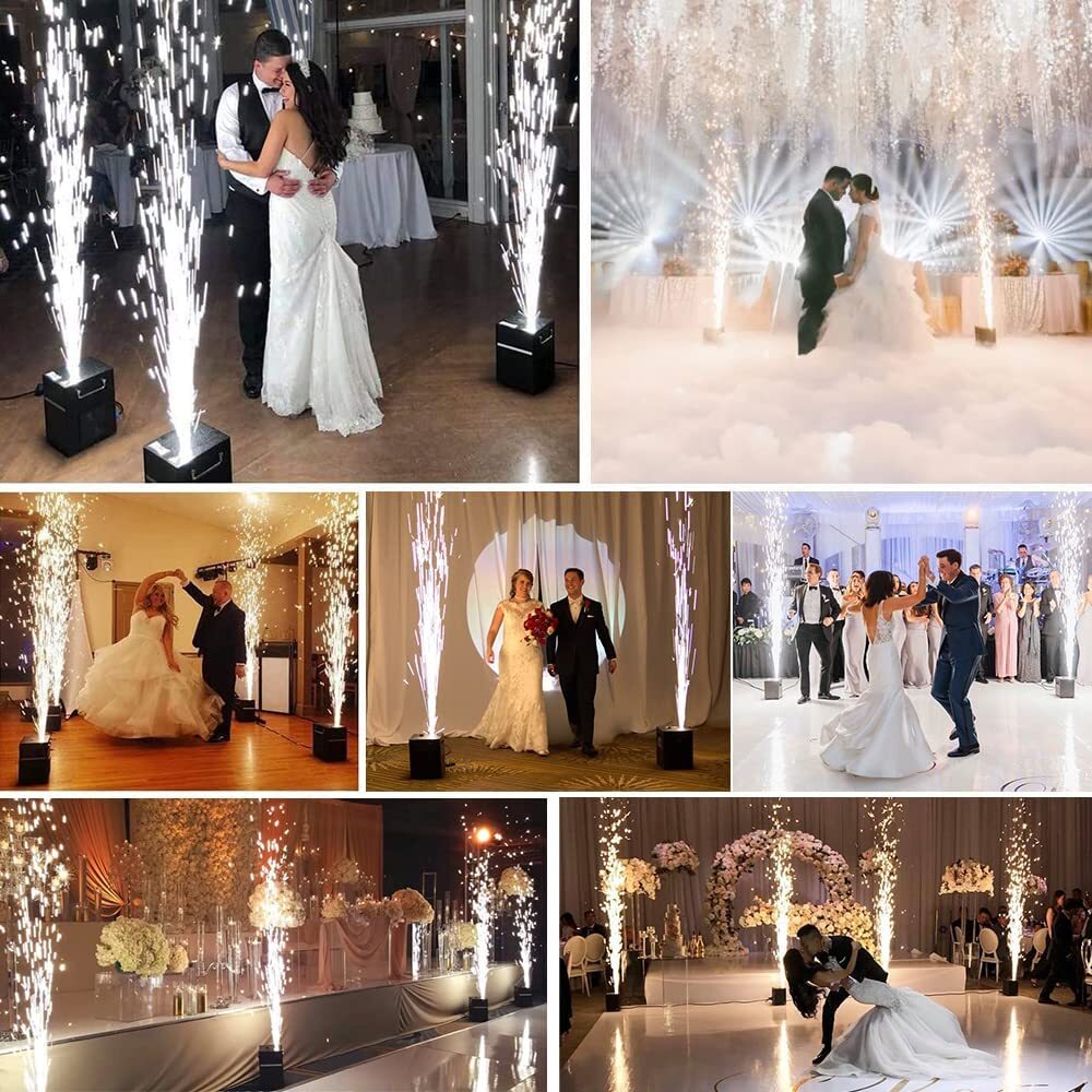 2PCS 700W Cold Spark Firework Machine Stage Effect Wedding DJ Party DMX w/Case