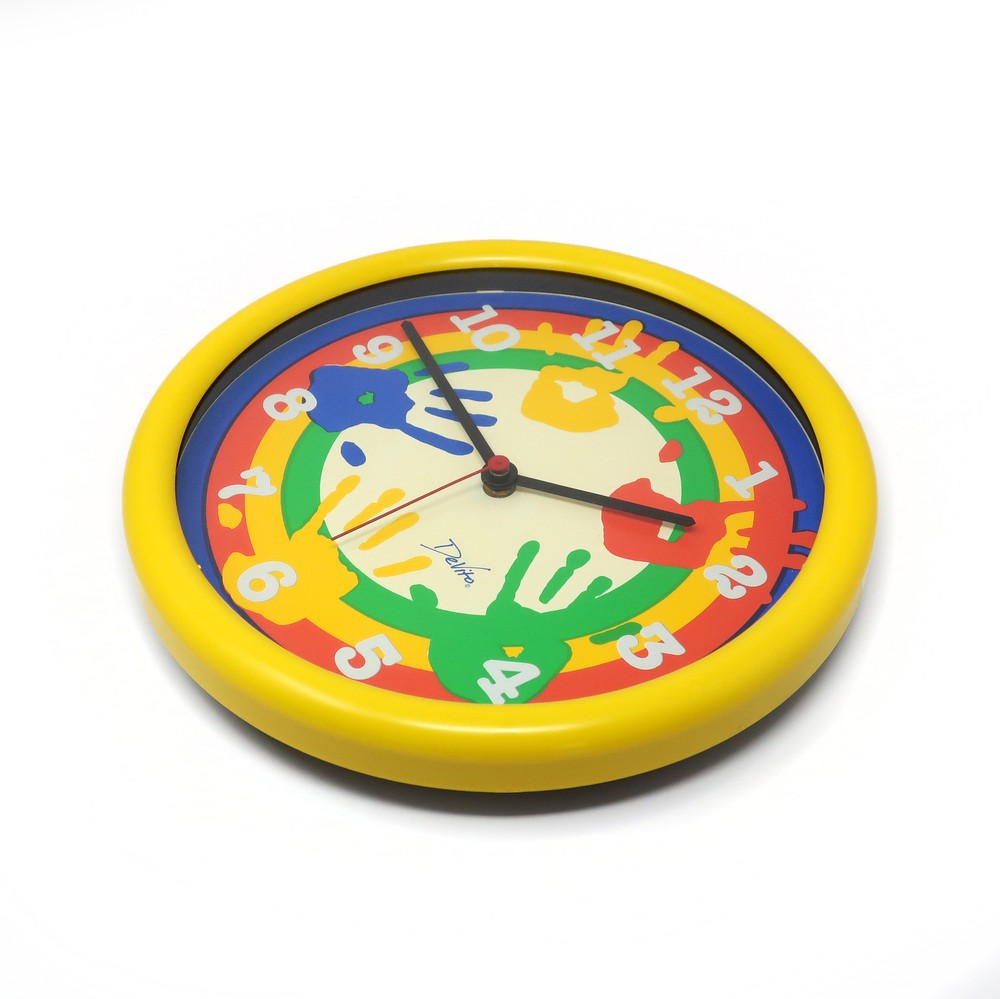 1980s Colorful Handprint Wall Clock by Devito