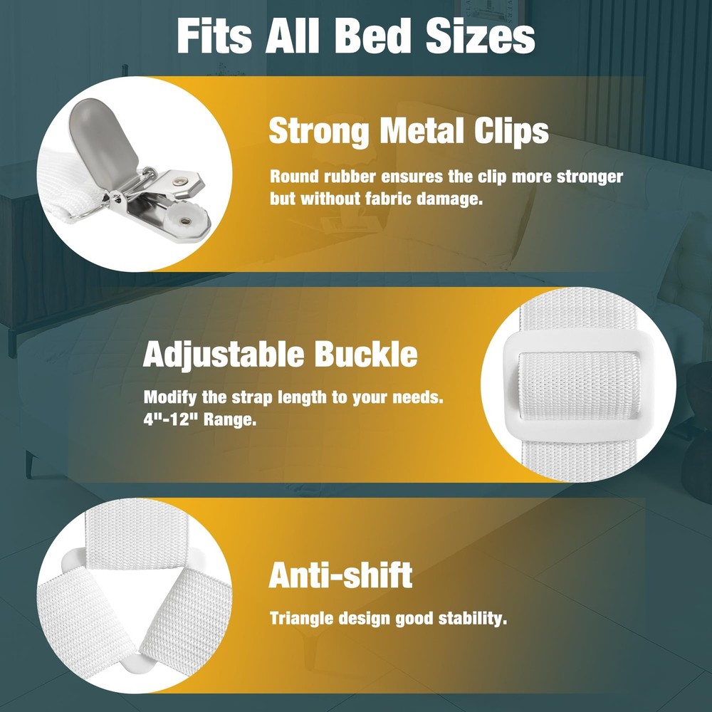 WHISPERING WONDER 4 Pack Adjustable Triangle Style 4 - White, White