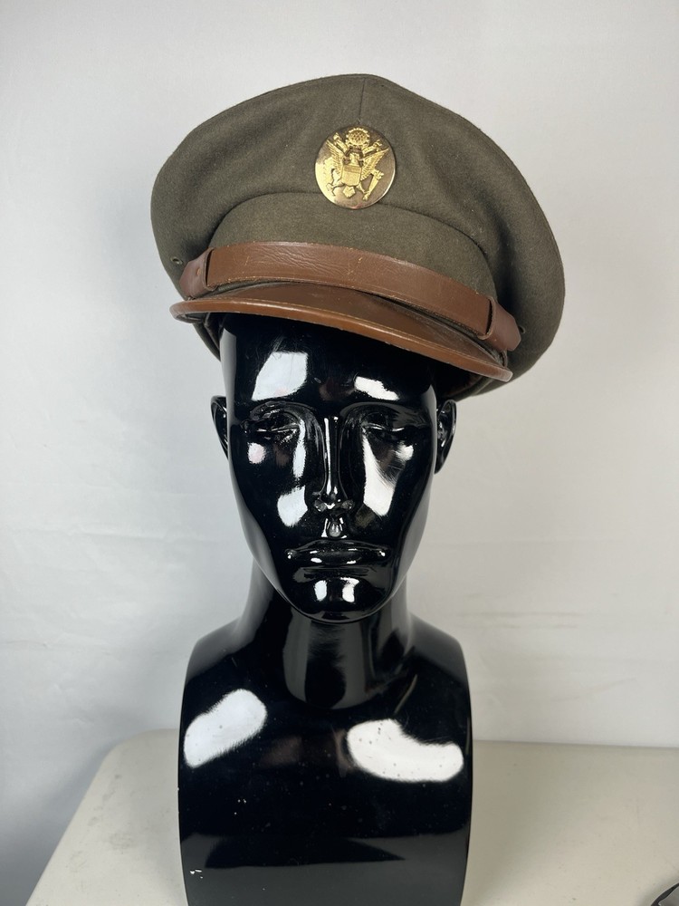 WWII US Wool Army Enlisted Mans Cap Visor Hat