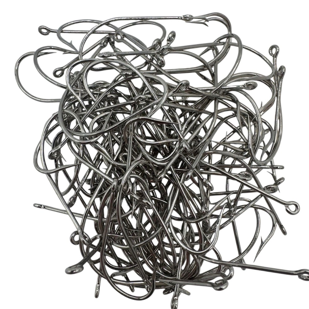 (100 COUNT) Eagle Claw 3/0 L253 Lazer Sharp Nickel Spinnerbait & Buzzbait Hooks