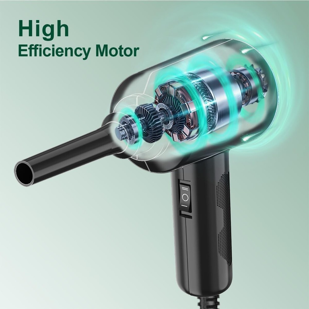 Versatile 2-Speed Electric Air Blower with Essential Accessories for Electronics