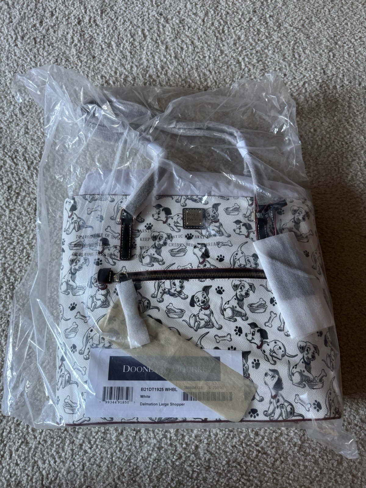 Disney Dooney & Bourke 101 Dalmatians Dogs Tote Purse NWT