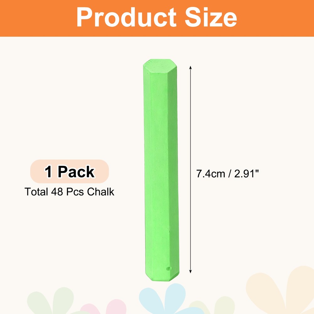 48 PCS Chalkboard Chalk, Dustless Chalk Small Bulk, Green