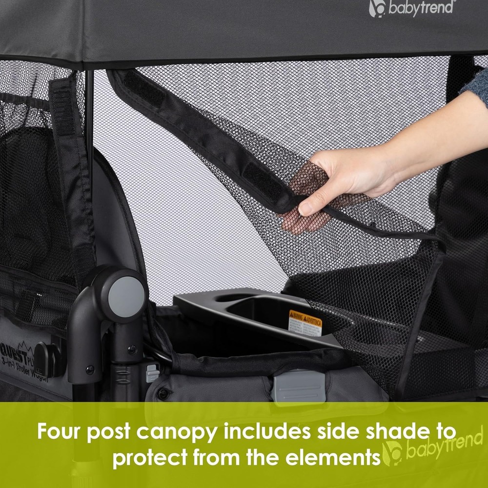 Foldable Stroller Wagon for Children with Adjustable Handle and Storage Basket