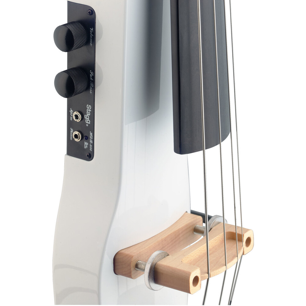 Stagg ECL 4/4 WH Full Size Solid Maple Electric Cello WHITE with Bag and Bow