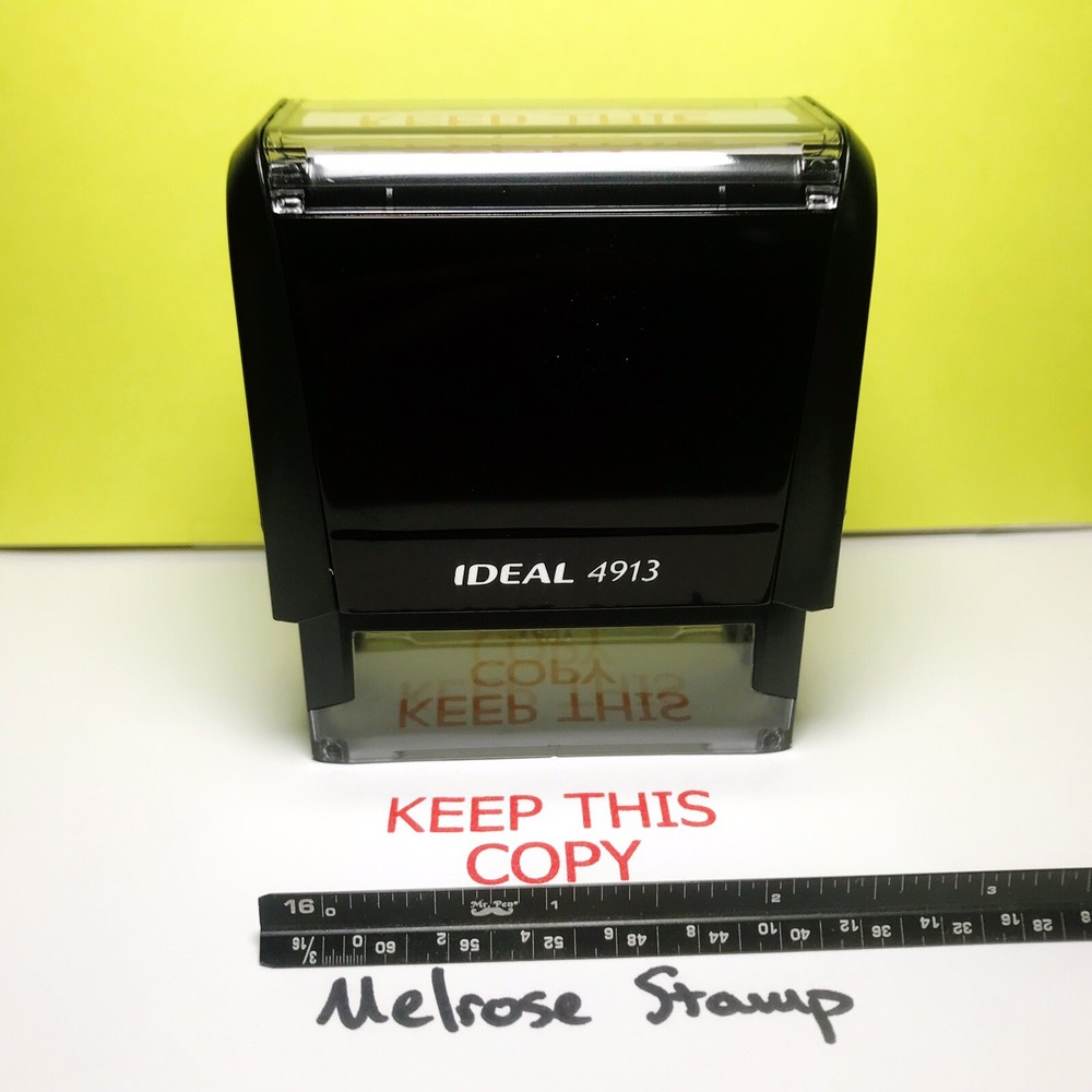 Keep This Copy Rubber Stamp Red Ink Self Inking Ideal 4913