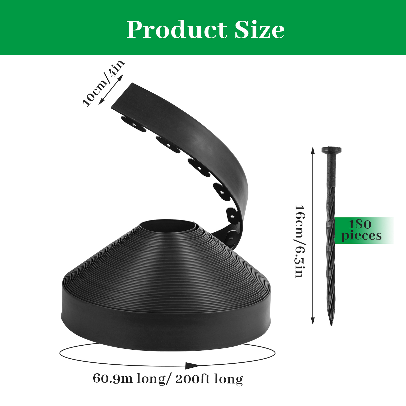 Landscape No Dig Lawn Garden Edging Kit 200 Ft Flexible Durable Border Paver New