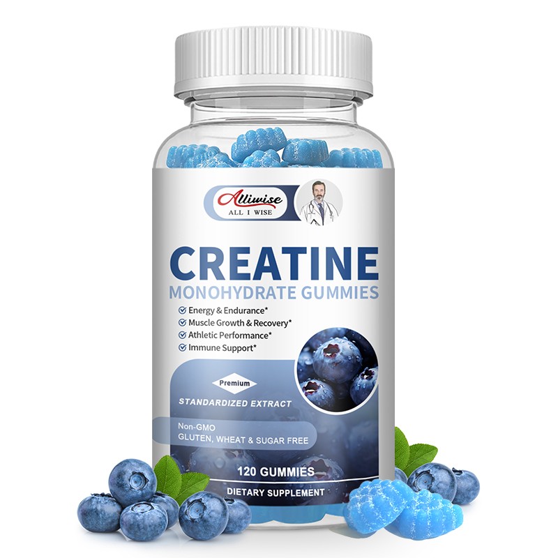 Creatine Monohydrate Gummies – Muscle Builder & Brain Booster, Blueberry 120ct