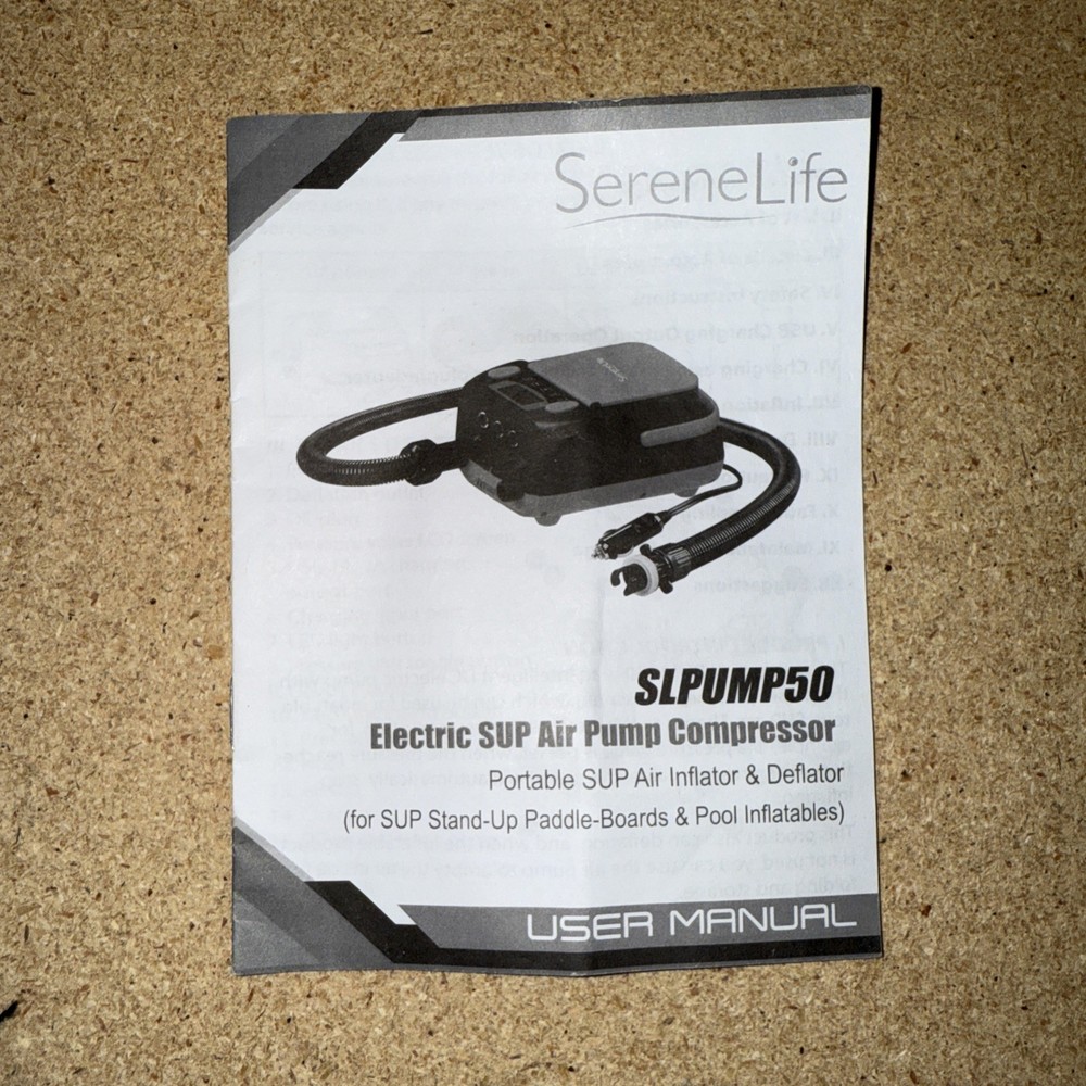SereneLife Inflatable Paddle Board Pump Compressor - 16PSI *open Box*