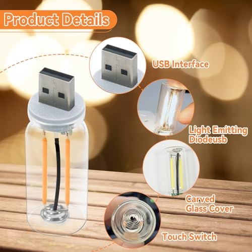 3 Pack USB LED Car Interior Atmosphere Light, Plug-in USB Violet Light