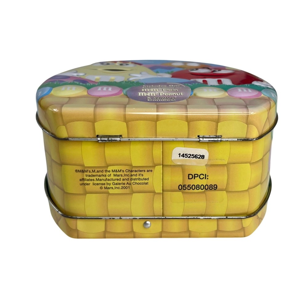 M&Ms Easter Themed Tin Lunch Box Handle Blue