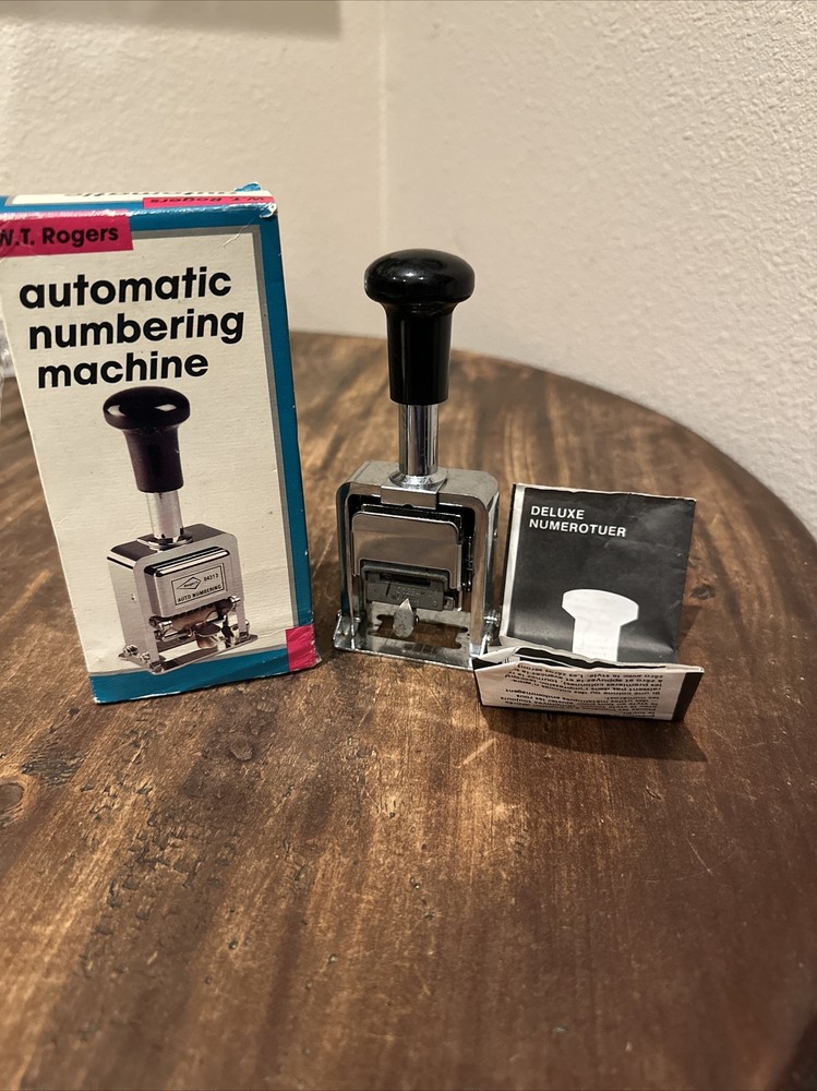 ROGERS AUTOMATIC NUMBERING MACHINE SELF INKING  With Directions