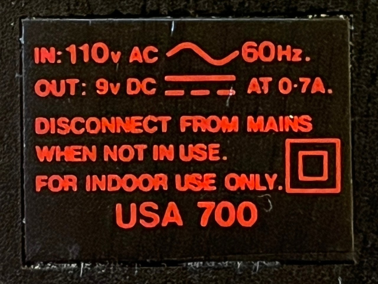 Original Sinclair ZX81 Power Supply - From 1980's - new condition