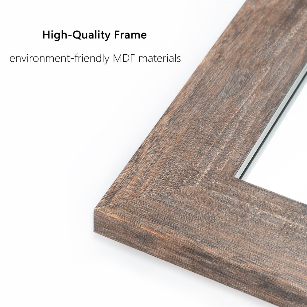 Rectangular Mirror with Frame Rustic 20x28‘’ Wall Mounted Rustic Vanity Mirro...