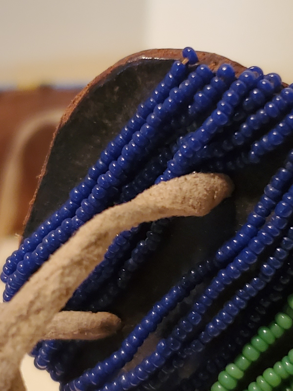 Antique OLD Native American Indian n. plains blackfoot beaded belt 19th c.